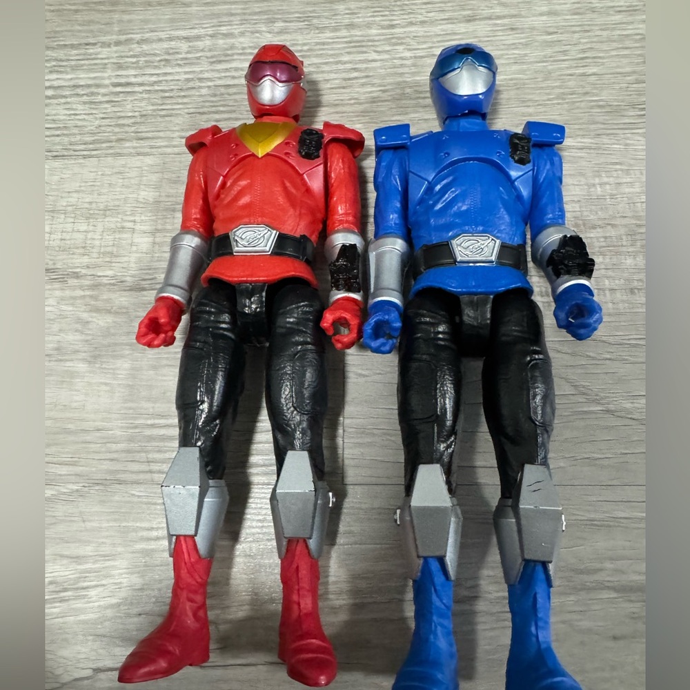 Red and Blue Power Ranger Action Figures